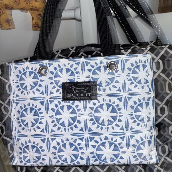 Scout Geometric Black and Blue Tote Set - Picture 2 of 8